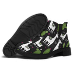 Cactus And Llama Pattern Print Flat Ankle Boots
