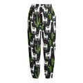 Cactus And Llama Pattern Print Fleece Lined Knit Pants