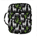 Cactus And Llama Pattern Print Front Pocket Bible Bag