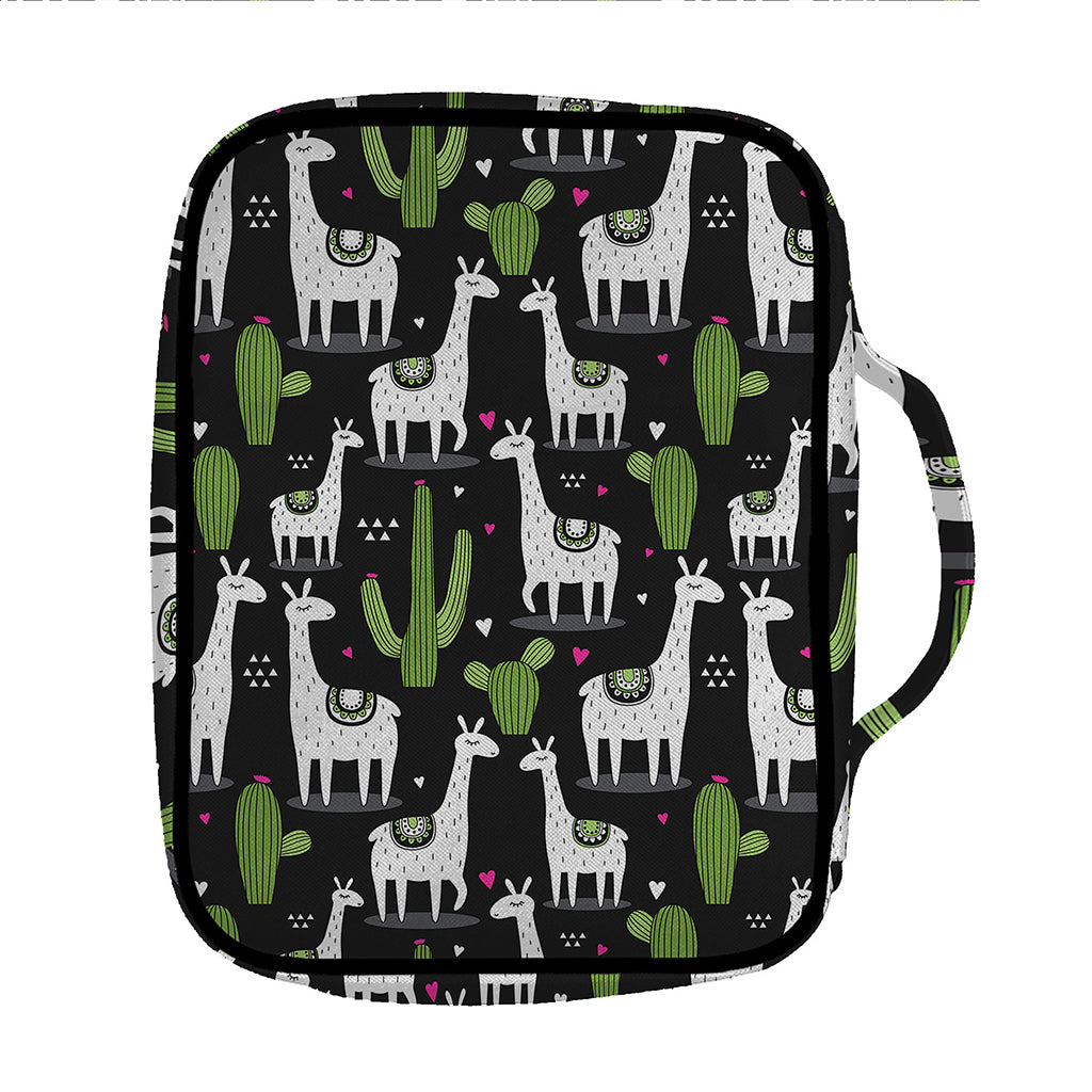 Cactus And Llama Pattern Print Front Pocket Bible Bag
