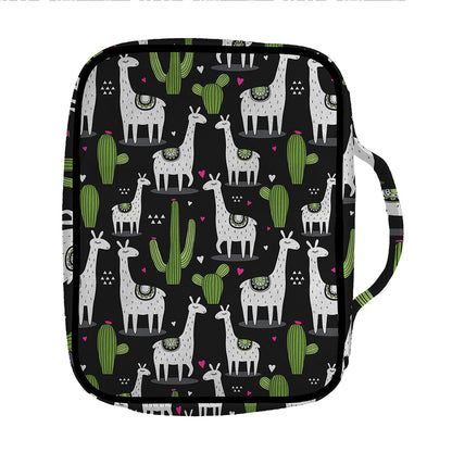 Cactus And Llama Pattern Print Front Pocket Bible Bag