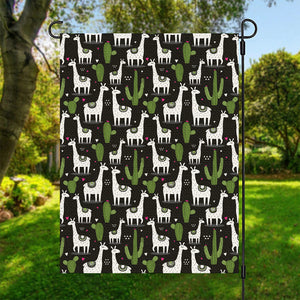 Cactus And Llama Pattern Print Garden Flag