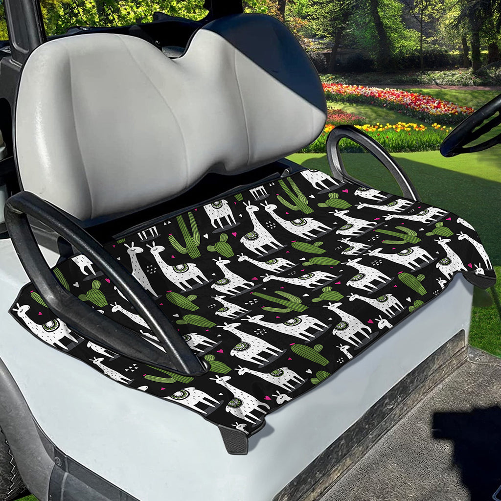 Cactus And Llama Pattern Print Golf Cart Seat Cover