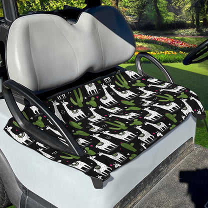 Cactus And Llama Pattern Print Golf Cart Seat Cover