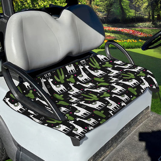 Cactus And Llama Pattern Print Golf Cart Seat Cover