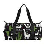 Cactus And Llama Pattern Print Gym Bag