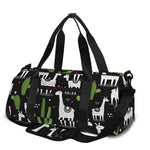 Cactus And Llama Pattern Print Gym Bag