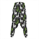 Cactus And Llama Pattern Print Hammer Pants