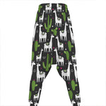 Cactus And Llama Pattern Print Hammer Pants