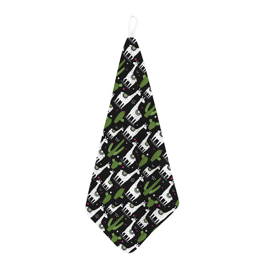 Cactus And Llama Pattern Print Hand Towel