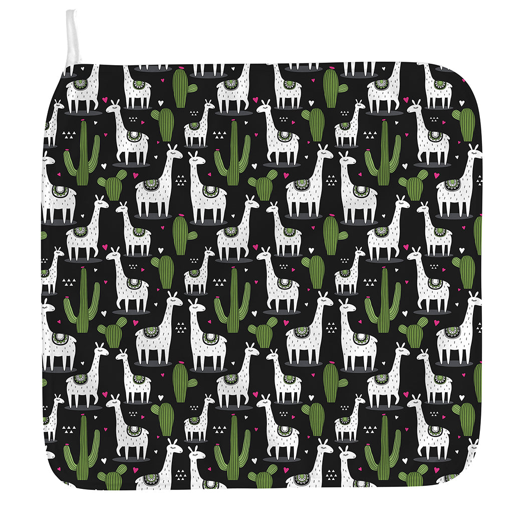 Cactus And Llama Pattern Print Hand Towel