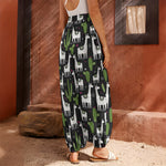 Cactus And Llama Pattern Print Harem Pants