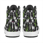 Cactus And Llama Pattern Print High Top Leather Sneakers