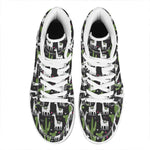 Cactus And Llama Pattern Print High Top Leather Sneakers