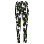 Cactus And Llama Pattern Print High-Waisted Pocket Leggings