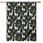 Cactus And Llama Pattern Print House Flag