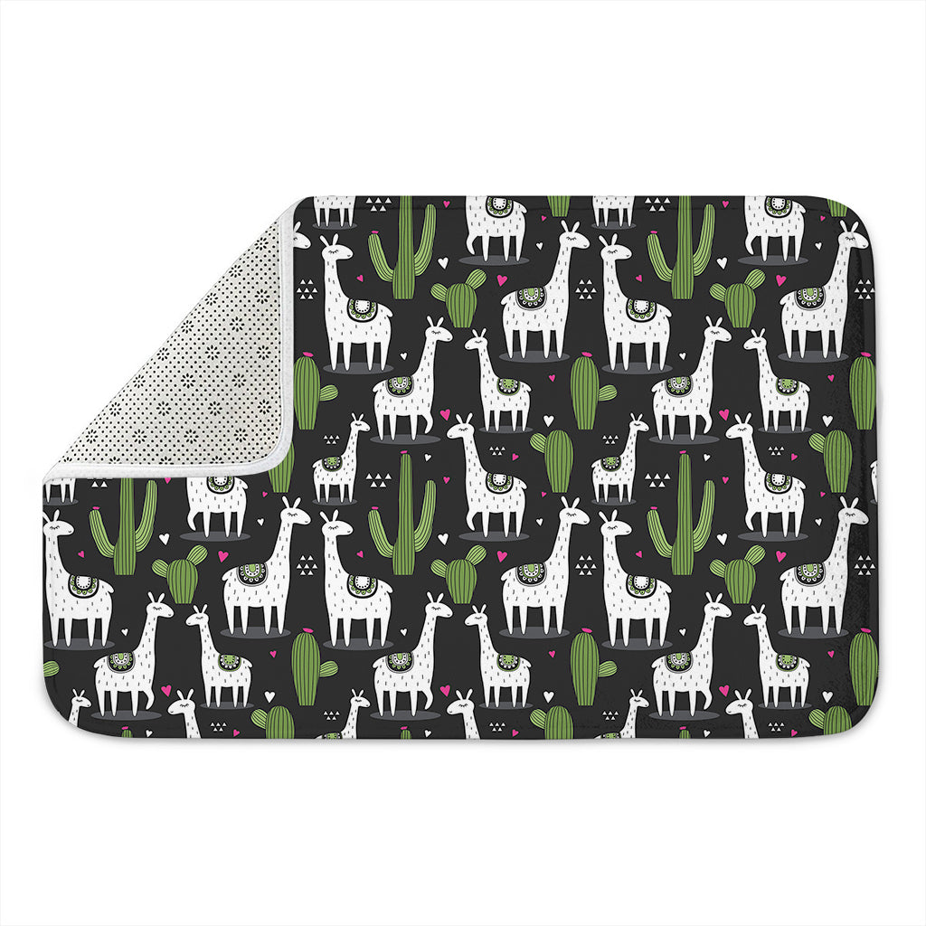 Cactus And Llama Pattern Print Indoor Door Mat