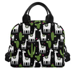 Cactus And Llama Pattern Print Insulated Lunch Bag