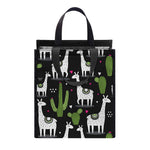 Cactus And Llama Pattern Print Insulated Lunch Tote