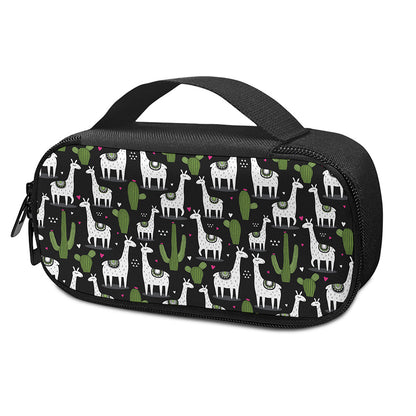 Cactus And Llama Pattern Print Insulin Cooler Travel Case