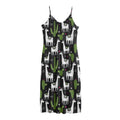 Cactus And Llama Pattern Print Jersey Midi Cami Dress