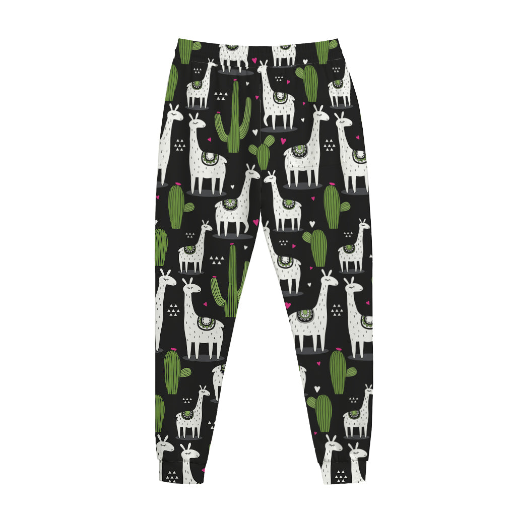 Cactus And Llama Pattern Print Jogger Pants