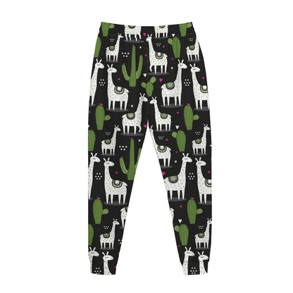 Cactus And Llama Pattern Print Jogger Pants