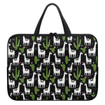 Cactus And Llama Pattern Print Laptop Sleeve With Handle