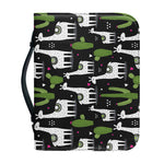 Cactus And Llama Pattern Print Leather Bible Cover
