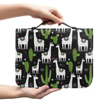 Cactus And Llama Pattern Print Leather Bible Cover