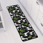 Cactus And Llama Pattern Print Long Kitchen Mat