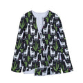 Cactus And Llama Pattern Print Long Sleeve Short Coat