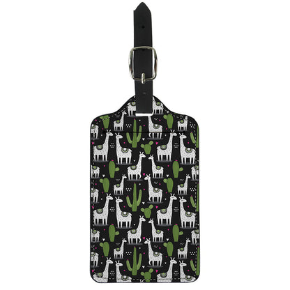 Cactus And Llama Pattern Print Luggage Tag