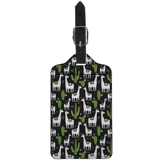 Cactus And Llama Pattern Print Luggage Tag