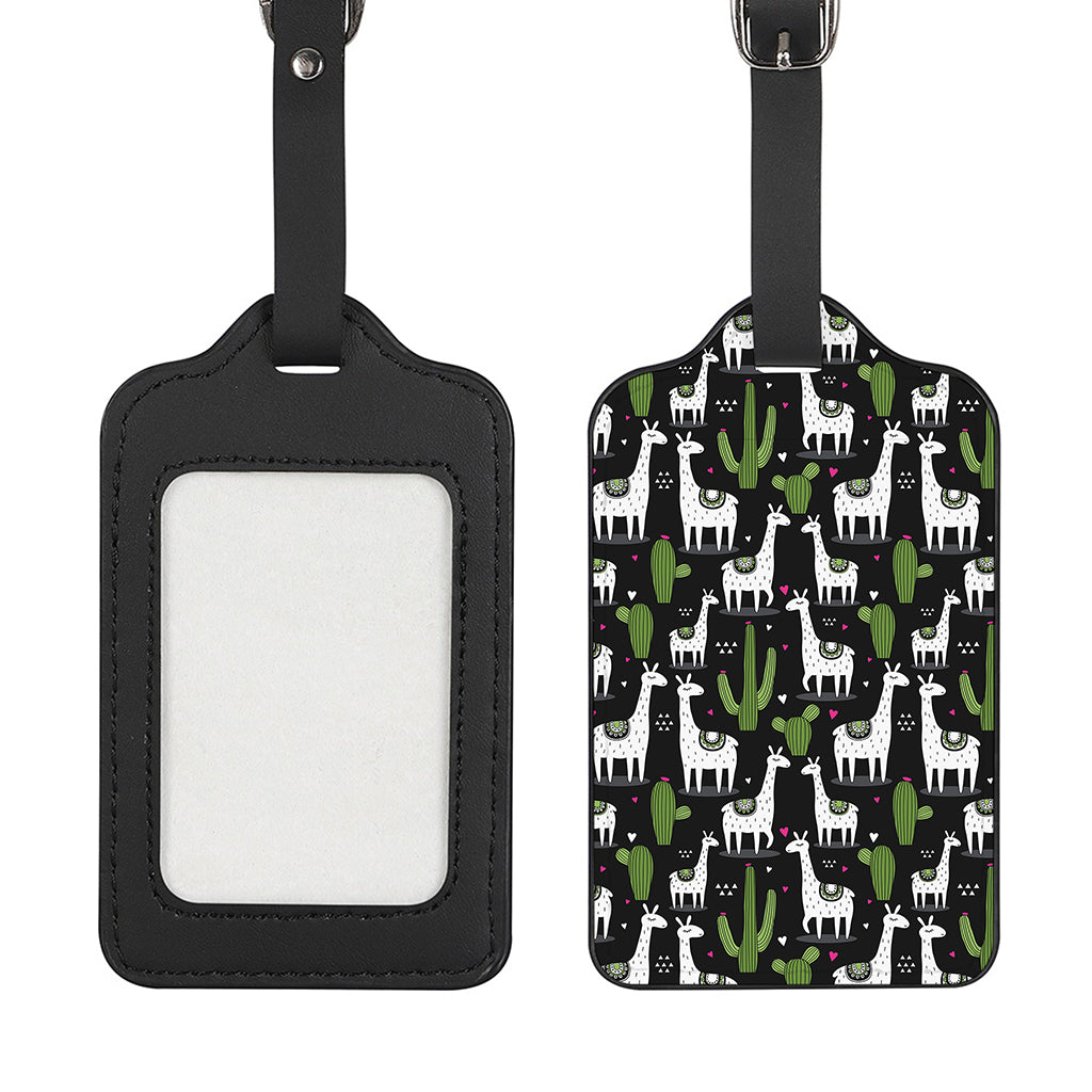 Cactus And Llama Pattern Print Luggage Tag