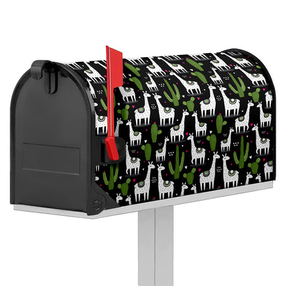 Cactus And Llama Pattern Print Mailbox Cover