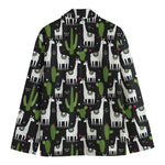 Cactus And Llama Pattern Print Men's Blazer