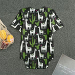 Cactus And Llama Pattern Print Men's Bodysuit
