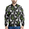 Cactus And Llama Pattern Print Men's Bomber Jacket
