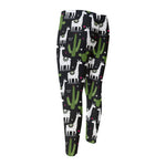 Cactus And Llama Pattern Print Men's Compression Pants