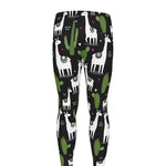 Cactus And Llama Pattern Print Men's leggings