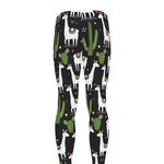Cactus And Llama Pattern Print Men's leggings