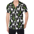 Cactus And Llama Pattern Print Men's Shirt