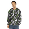 Cactus And Llama Pattern Print Men's Velvet Pullover Hoodie