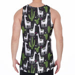 Cactus And Llama Pattern Print Men's Velvet Tank Top