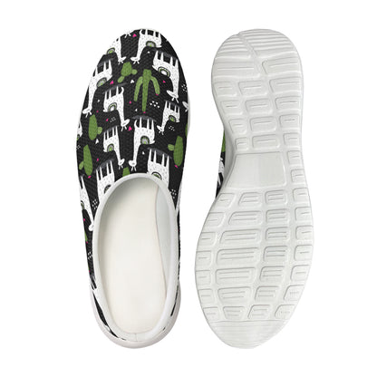 Cactus And Llama Pattern Print Mesh Casual Shoes