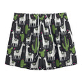 Cactus And Llama Pattern Print Mesh Shorts