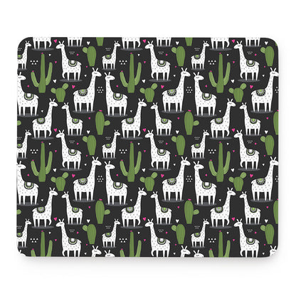 Cactus And Llama Pattern Print Mouse Pad