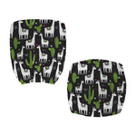 Cactus And Llama Pattern Print Office Chair Cover