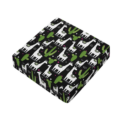 Cactus And Llama Pattern Print Outdoor Seat Cushion Cover